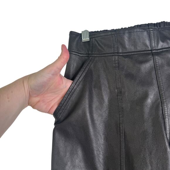 Spanx Black Faux Leather Jogger Pants Size‎ Small Vegan Leather Pull On S - Picture 5 of 14